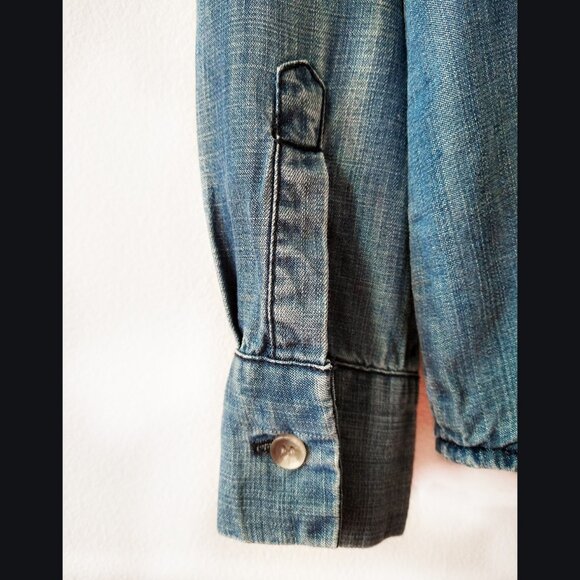 Velvet Heart Blue Button Down Shirt - Picture 5 of 7